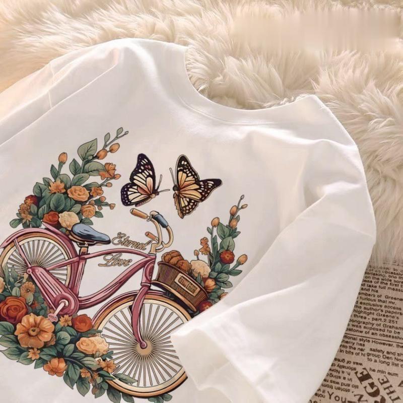 Unisex Korean-style loose-fit printed simple round-neck cotton top, women's breathable soft thick T-shirt, summer street style round-neck casual black short-sleeve shirt