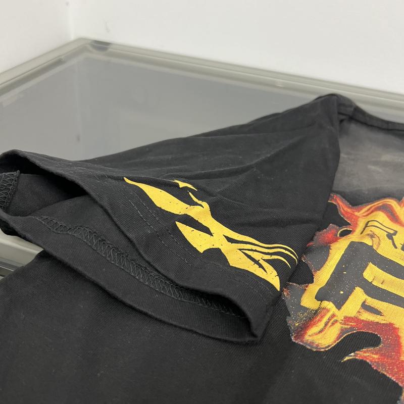 Tshirt Flame Skull Print Cotton Heavyweight Loose Fit American Streetwear Casual Daily Wear Party For Men Women Unisex Trendy Fashion Top