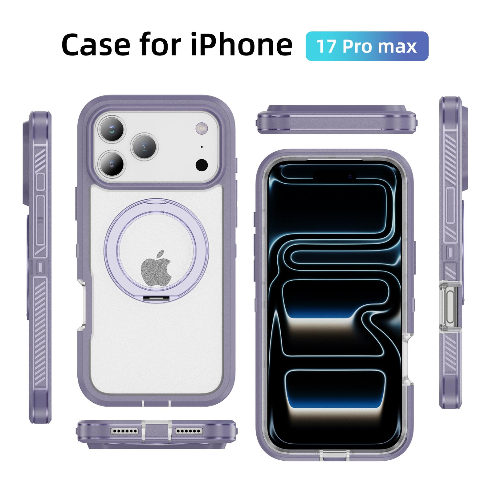 Compatible with iPhone 17 Pro Max Phone Case Supports Wireless Charging Viewing Stand Encapsulated Buttons Two-in-One Secure Phone Protective Case Compatible with iPhone 17 Pro