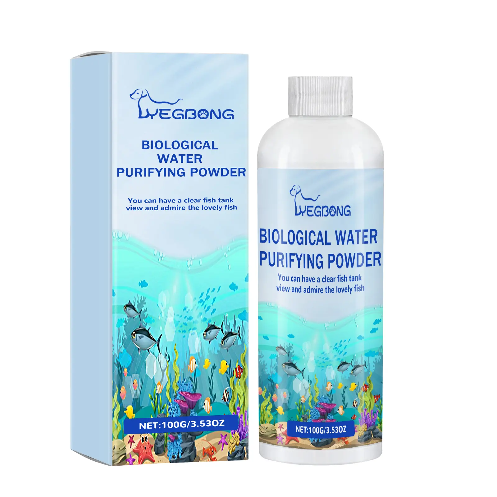 Yegbong Aquarium Water Purifier Algae Removal Powder Instantly Cleans Aquarium, Removes Moss and Algae, Improves Water Quality