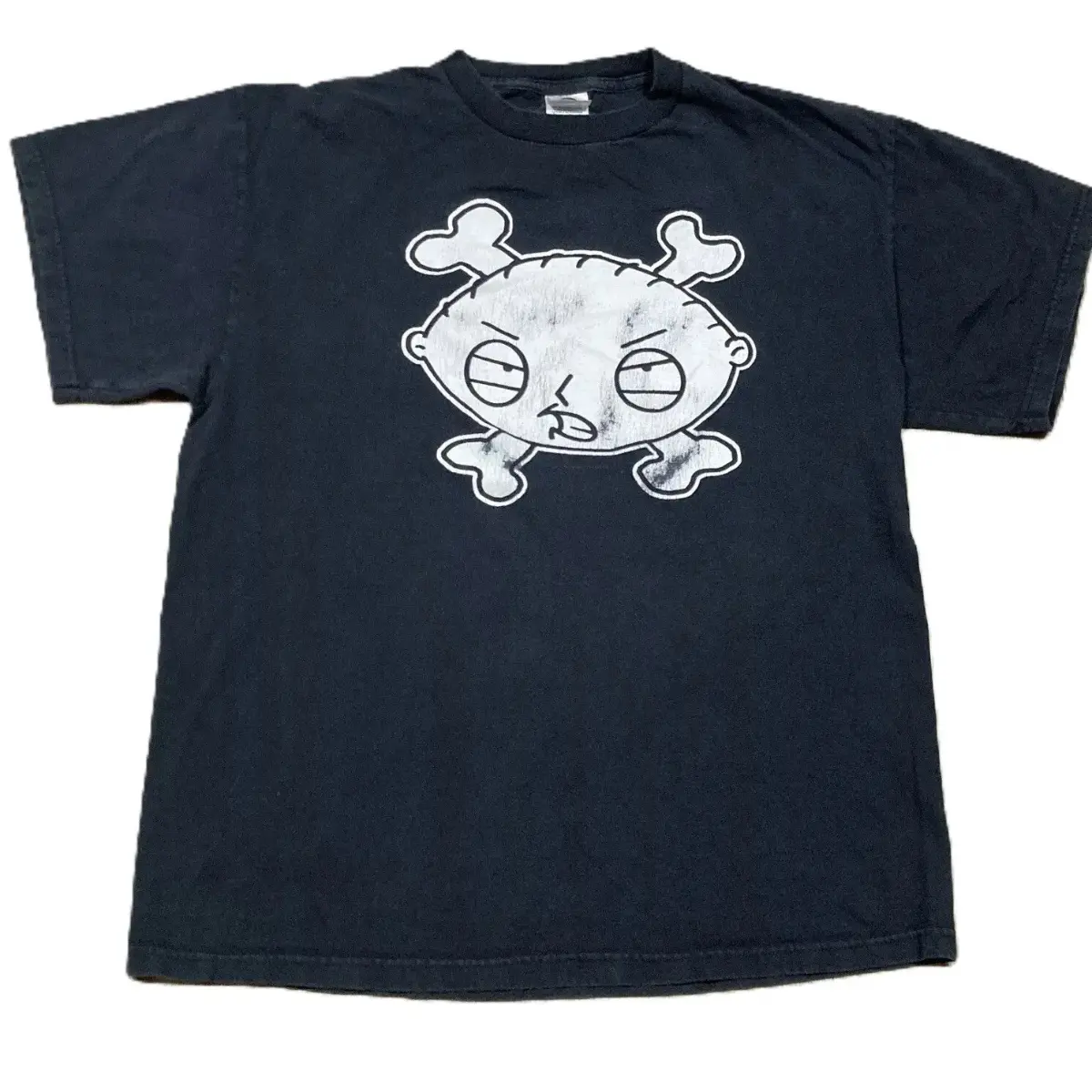Unisex Boxy Fit Heavyweight Tee Retro Family Guy Shirt L 00s Y2k Stewie Griffin Crossbones Skull Cartoon Retro Print Cotton Short Sleeve Tee for Men Women Streetwear Streetwear Aesthetic Unisex T-shirts S-5XL