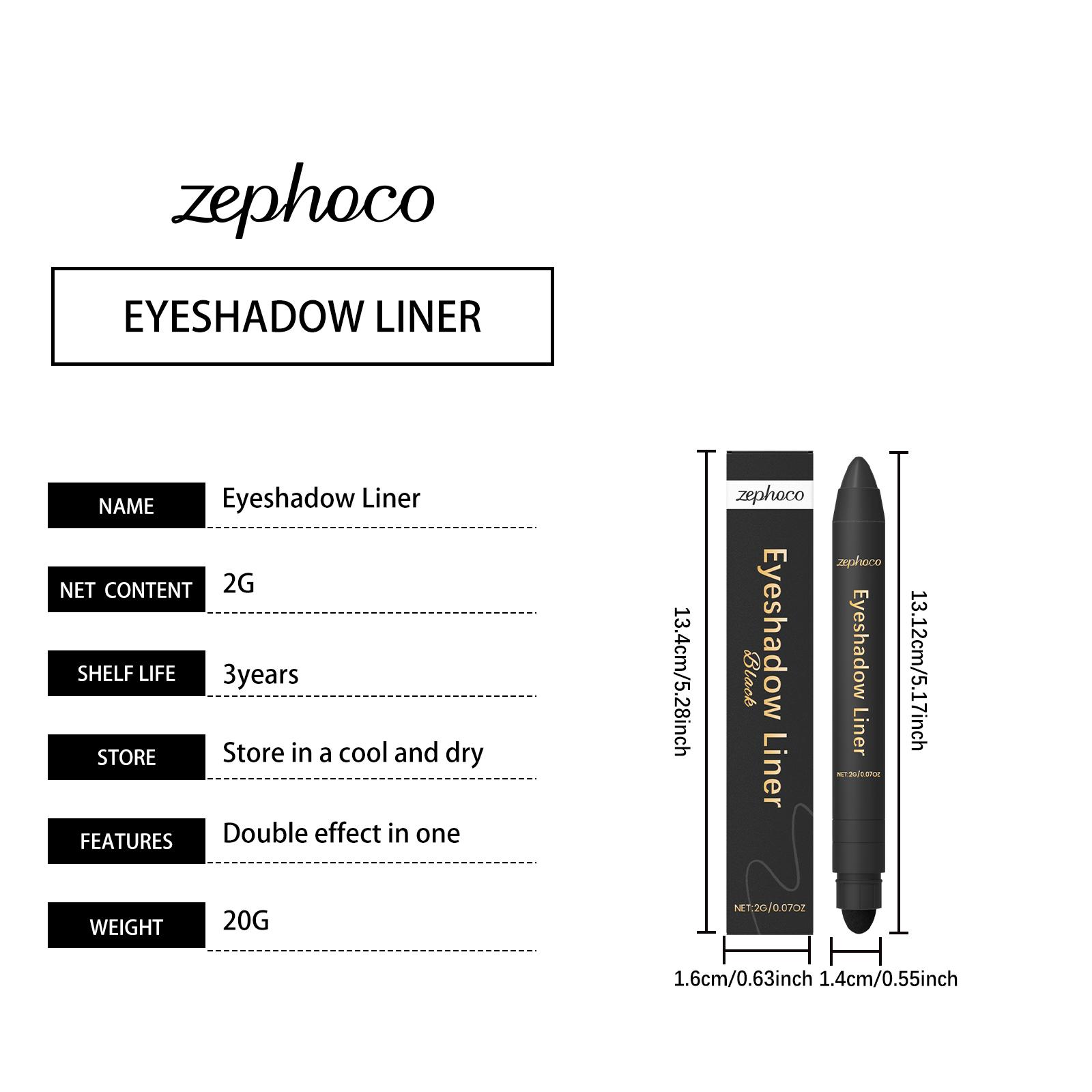 zephoco Black Two-In-One Eyeliner Pen Is Smooth And Silky, Naturally Color-Matching For Various Eye Makeup Occasions, And Easy To Use For Beginners