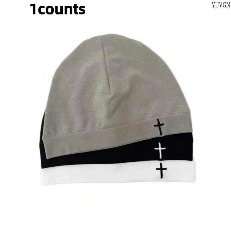 Y2K Embroidered Cross Baker Boy Hat, Unisex Breathable Elastic Adjustable‑Fitted Baseball Cap, Casual Sporty Fashion Headwear for Outdoor Running and Daily Activities