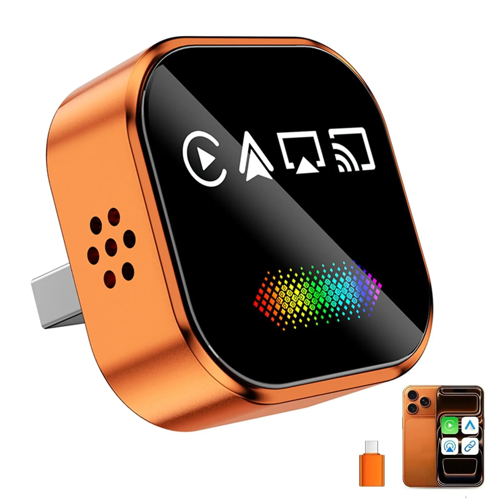 2026 Upgrade Wireless Carplay Adapter, Four-In-One Wireless Carplay Adapter for Android and iPhone, Supports Screen Mirroring, Airplay, Type-C Plug-And-Play, Carplay Converter