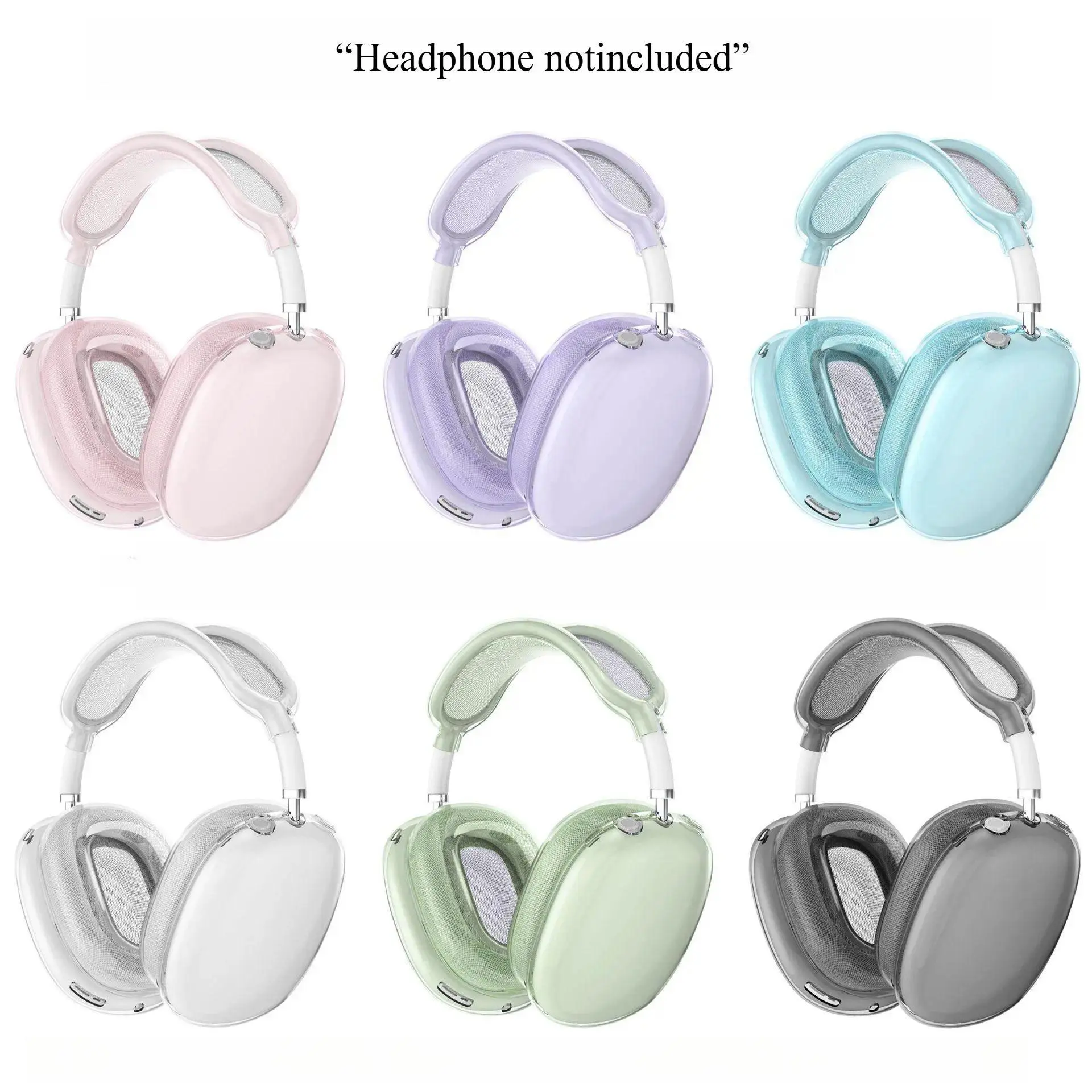 Transparent 3-in-1 TPU Over-Ear Headphone Protective Set - Full Coverage Anti-Scratch Dustproof Cover, Ear Cushion Protector, Headband Protector, Luggage & Bag Care Accessory