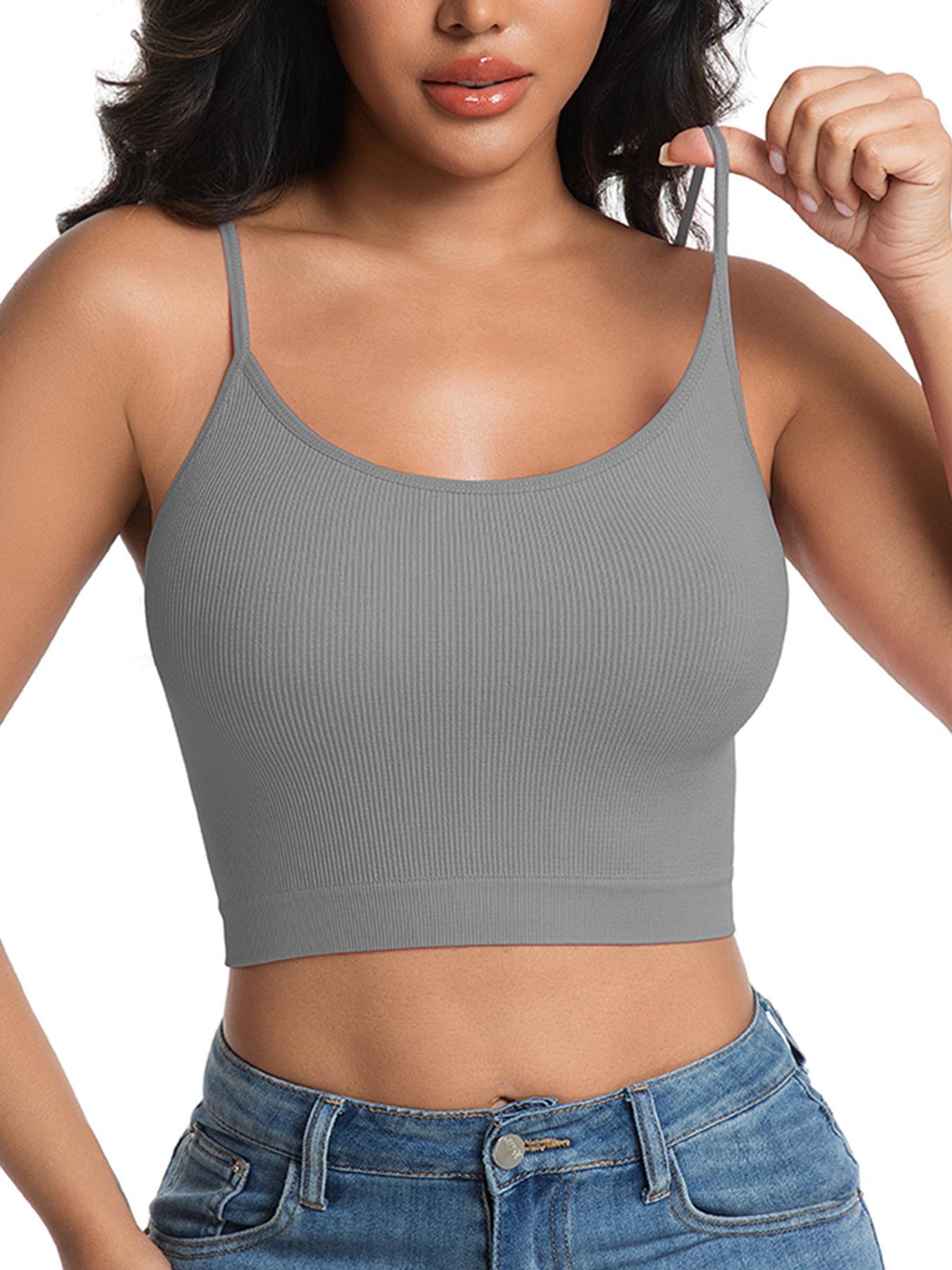 8 Pieces Women's Solid Wireless Bra, Stretchy Comfortable Breathable Bra, Ladies Lingerie for All Seasons, Fitness Training Clothes, Yoga Sports Bra Seamless Activewear Workout Ribbed SpringStatements