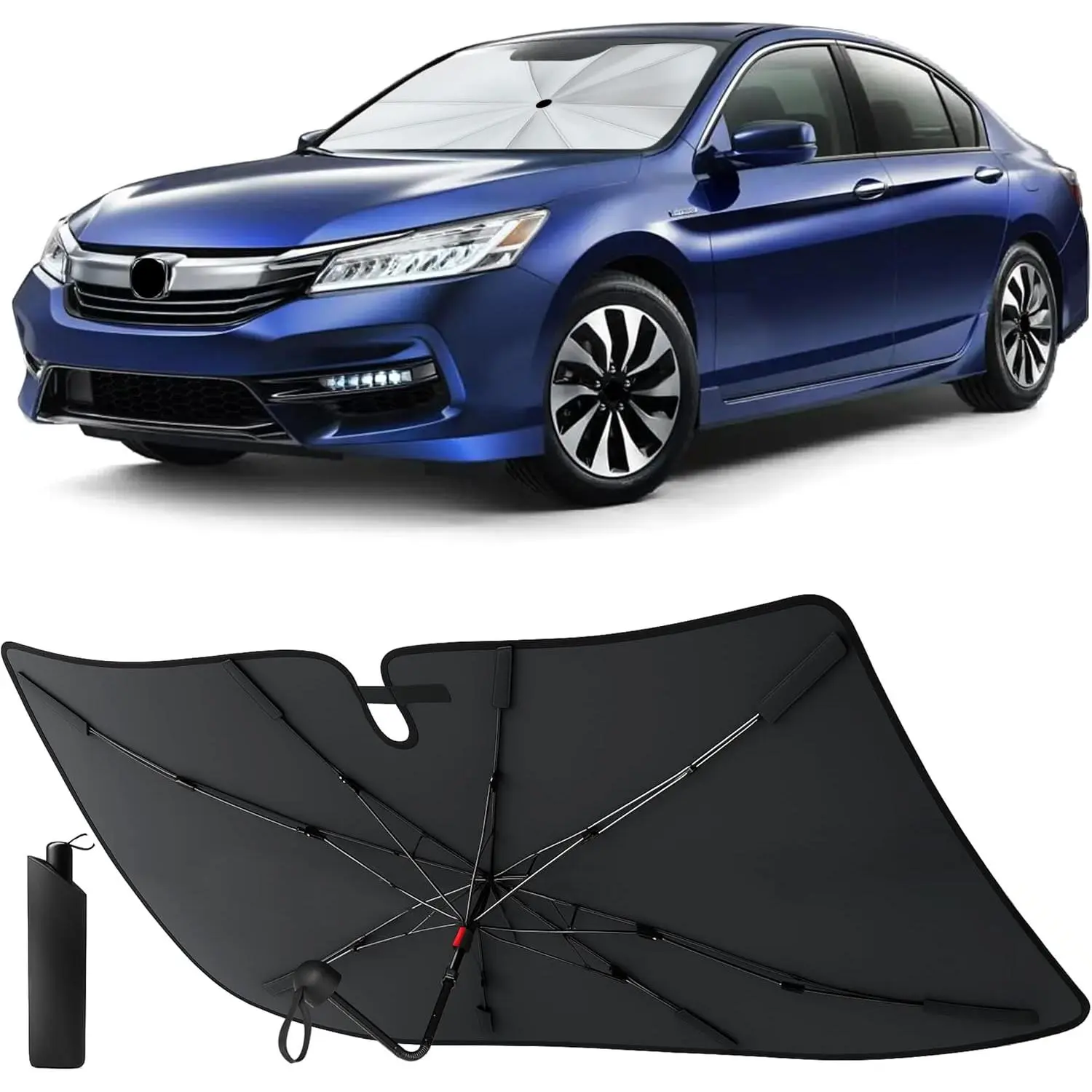 EcoNour Windshield Sunshade & Window Tint for Honda Accord 2013 2014 2016 2017| Front Windshield Sun Shade UV Heat Blocker| Foldable Car Sun Visor Protector Interior Cooling Accessories