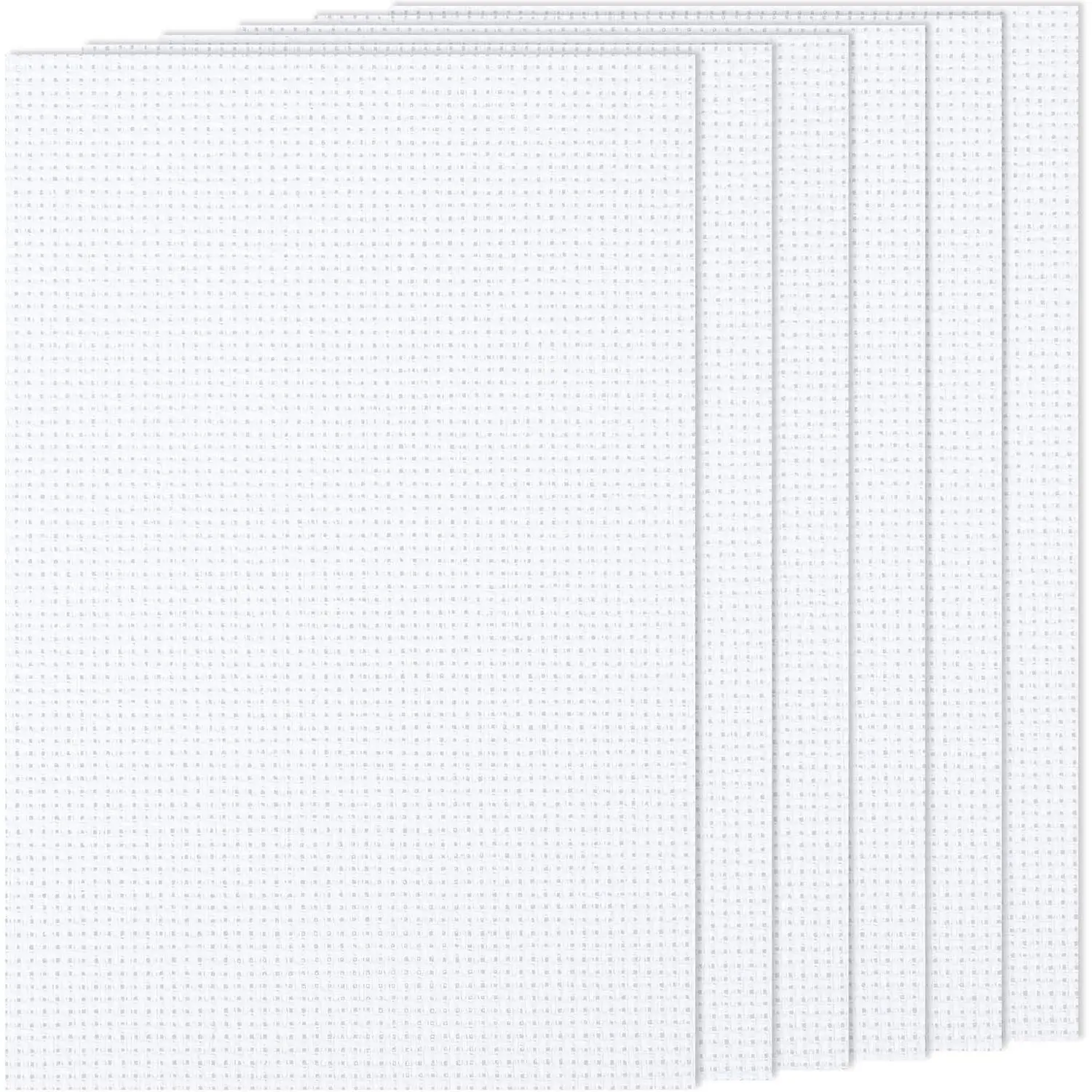 6 PCS Cross Stitch Aida Fabric 14 Count, 18 by 12 Inch, Classic Reserve Cross Stitch Aida Cloth for Home DIY Embroidery Decoration, White
