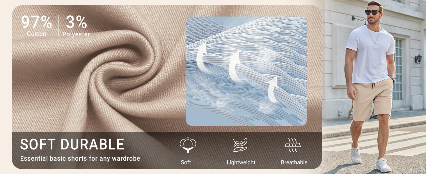 Good osierds Men's Casual Chino Shorts 9" Inseam Cotton Drawstring Summer Beach Shorts Comfy Elastic Waist Daily Loungewear Essential with Pockets Good osierds Men's Casual Chino Shorts 9" Inseam Cotton Drawstring Summer Beach Shorts Comfy Elastic Waist Daily Loungewear Essential with Pockets