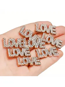 10Pcs Large Shiny LOVE Letter Flatback Charms, Ideal for Wedding Decor, Jewelry Making & DIY Crafts. Elegant Letter Ornaments Perfect for Garments, Home & Party Decoration. Great Decorative Accessories for Valentine's Day, Anniversaries, Birthdays and Clo