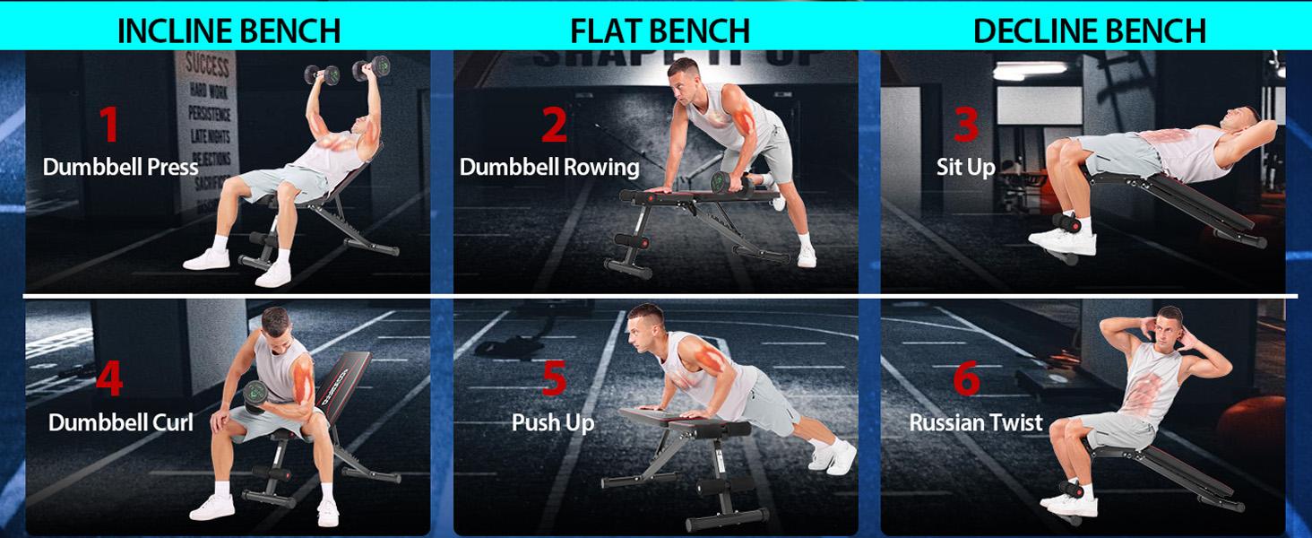 Weight Bench for Home Gym, 660LBS Fast Foldable Workout Bench Press for Home Gym Full Body Strength, 8 Adjustable Backrests Incline/Flat/Decline Sit up Bench Weight Bench for Home Gym, 660LBS Fast Foldable Workout Bench Press for Home Gym Full Body Strength, 8 Adjustable Backrests Incline/Flat/Decline Sit up Bench