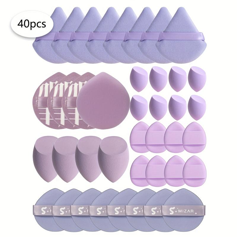 40/50/60 pieces of multifunctional cosmetic sponge powder puff in local warehouse, a beauty tool, used to mix BB cream, liquid foundation and loose powder to create flawless foundation makeup. It can also be mixed with concealer, blush and eye shadow. It