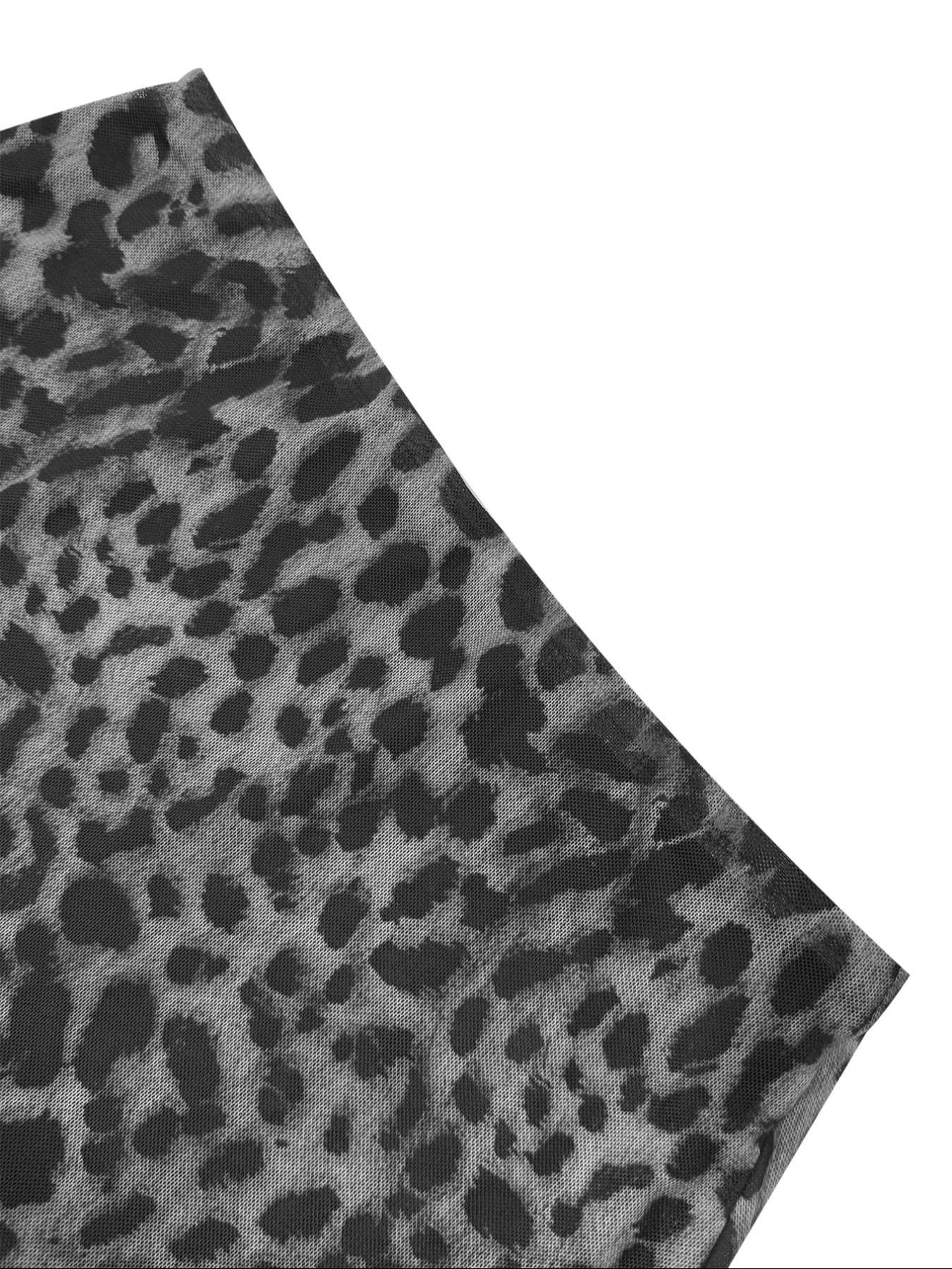 LovelyWholesale，Women's Spring Fashion Solid Color Knit Cardigan Top Leopard Print Half Skirt Two-Piece Set, Casual Slim-Fitting