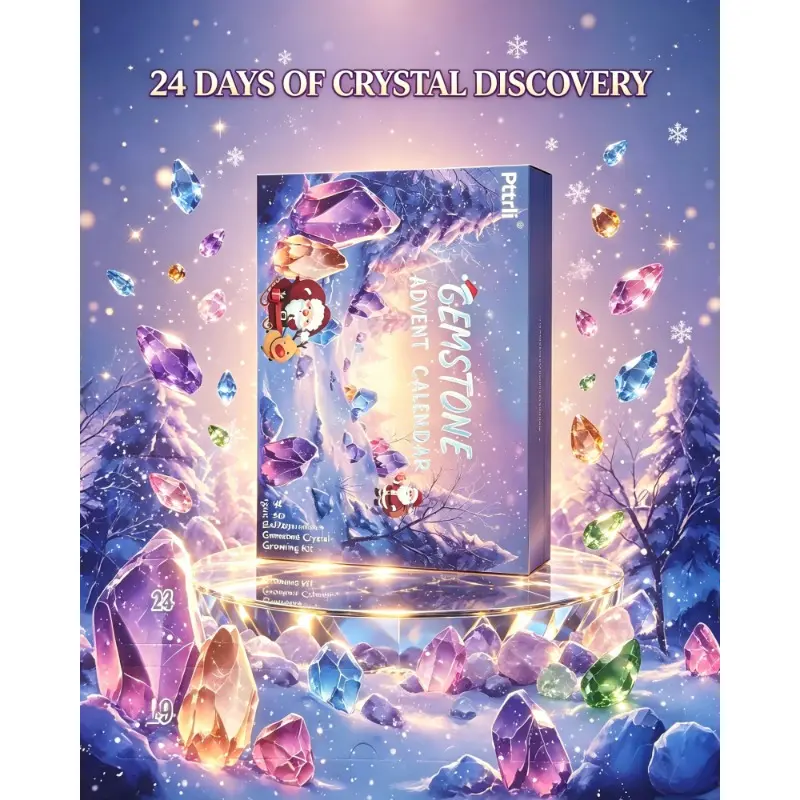 24-Day Gemstone Advent Calendar 2026, Christmas Crystal Countdown Calendar with 24 Surprise Gems, Holiday Discovery Gift for Kids, Teens, Girls & Boys