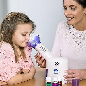 Facial Steamer, Steam Inhaler, FSA Eligible, Vaporizer or Vocal Steamer with Aromatherapy Diffuser and Soft Face Mask for Cleansing, Sinus Pressure, Congestion, Colds and Cough, 25mL