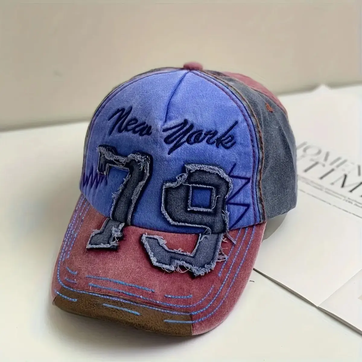 Retro Washed Distressed Baseball Cap - Letter Embroidery Curved Brim Couple Dad Hat, Vintage Casual Streetwear & Summer Camping Essential Gift