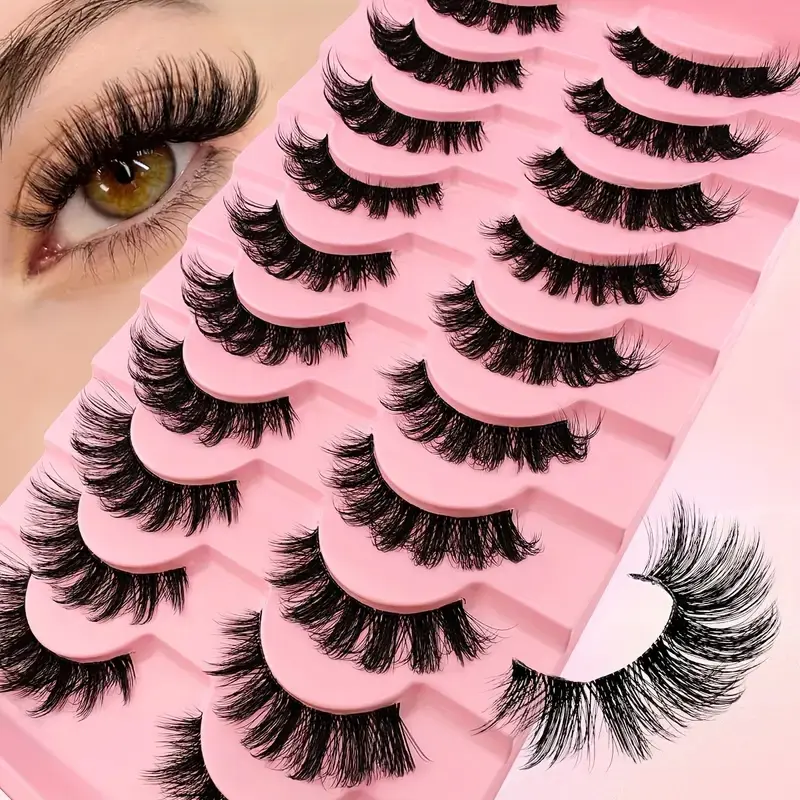 Natural Look Eyelash Extensions, 10 Pairs/tray 15mm Self Grafting Curl Strip Eyelashes, Individual False Eyelash, Volume False Eyelashes, Fluffy Eyelash Clusters, Cosmetic False Lashes, Long Lasting Eyelashes, DIY Lash Set