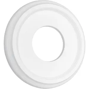 Molded PU Round Ceiling Light Medallion Smooth Finish Backdrop Decor for Light Fixtures and Fans, White (OD 25mm, ID 10mm)