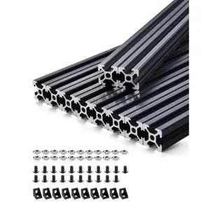 VEVOR 4PCS 39.4 in (1000mm) T Slot 4040 Aluminum Extrusion Profile, European Standard Anodized Linear Rail, High - Strength Extruded Aluminum Rail for 3D Printer, CNC Machine DIY, Laser Engraving, Black