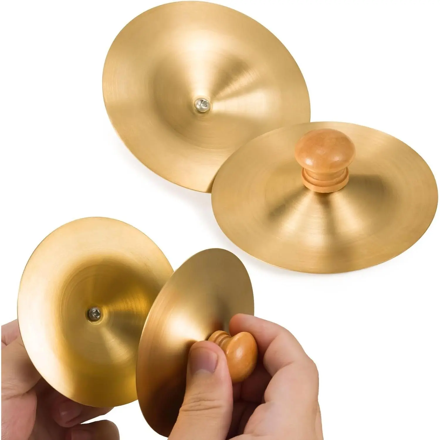 Professional Copper Finger Cymbals Pair - 3.5" (9cm) Mini Percussion for  Dance, Orff Instruments & Live Performances
