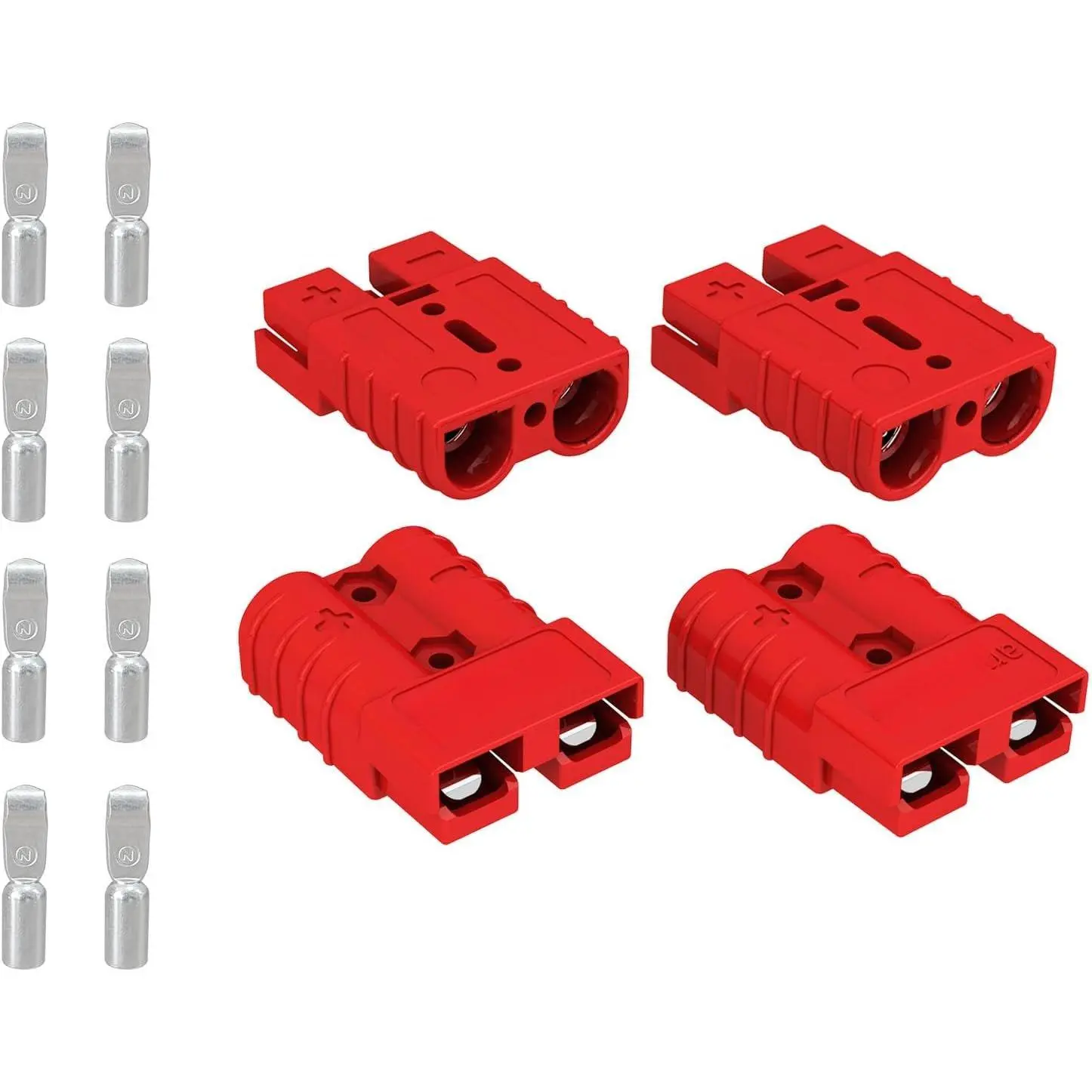 50A Connector Quick Connect Disconnect Genderless  Plug Connector 10-12 AWG for 4 Pack Red Suitable for