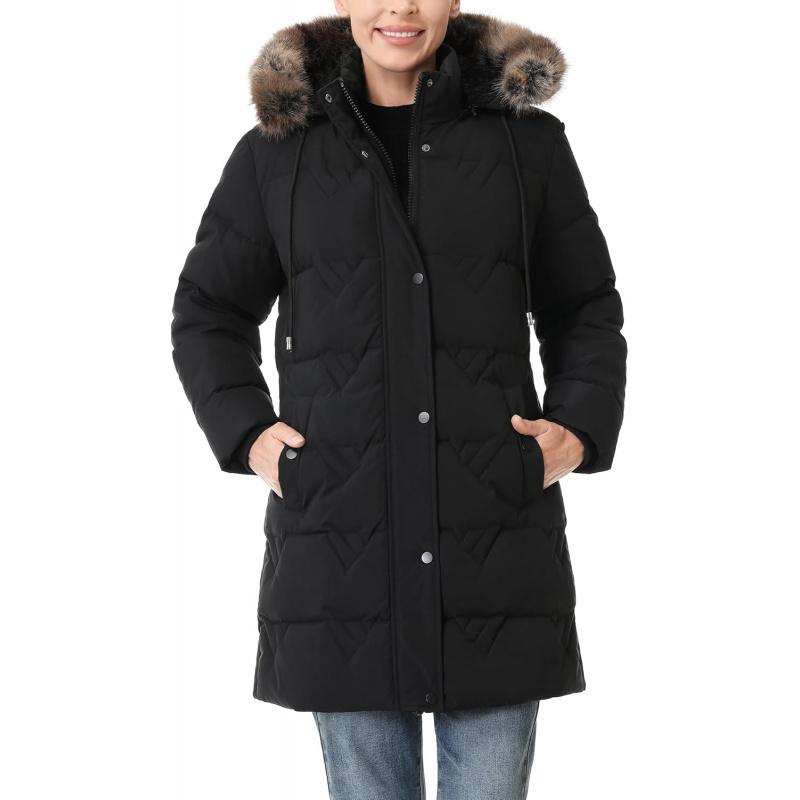 Women's Winter Coat Waterproof Long Insulated Parka with Detachable Hood