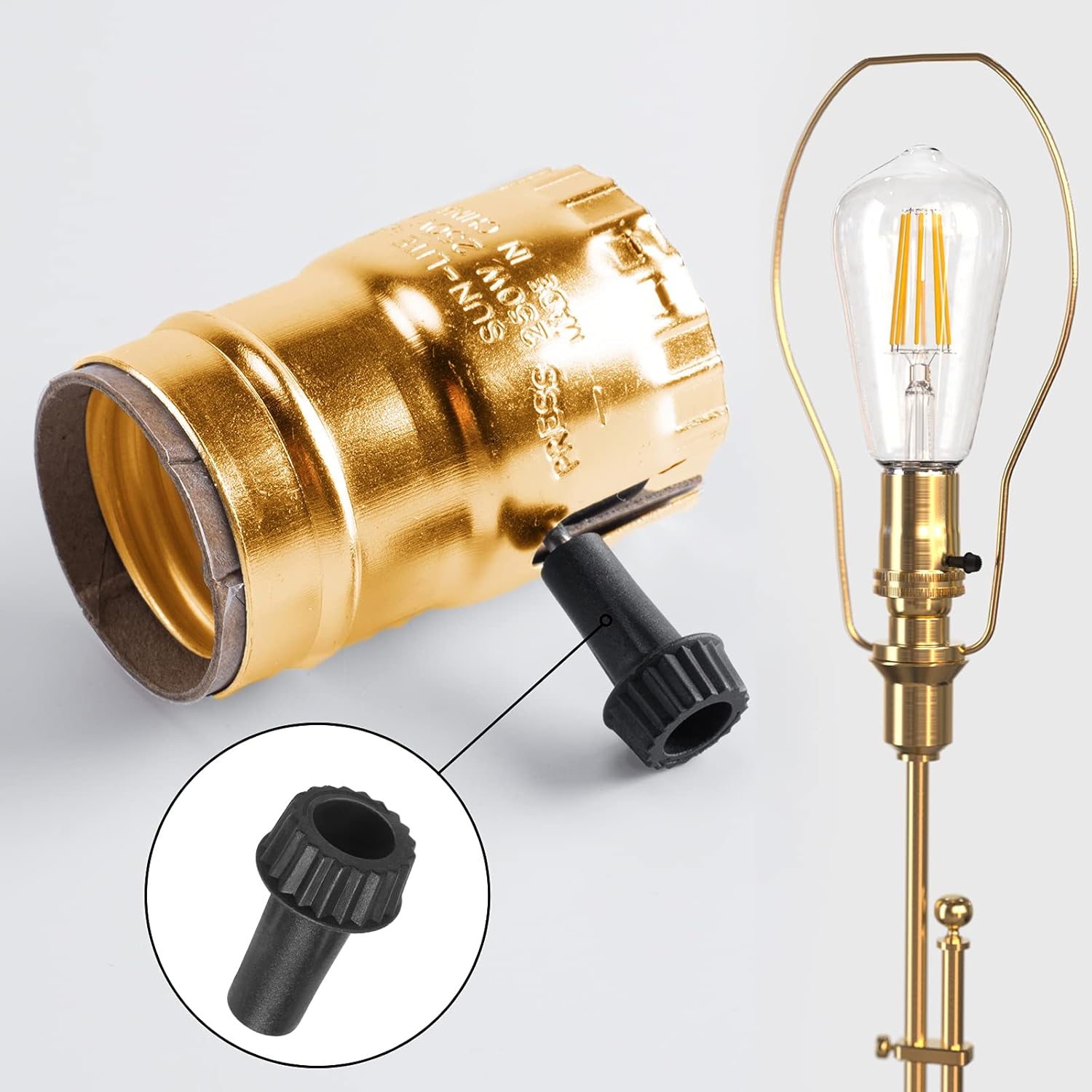 Light Lamp Turn On/Off  Knobs Replacement, Black, Standard Size, 4 Packs