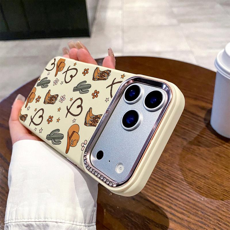 Cowboy Boot Phone Case, Western Bohemian Style, Compatible with iPhone 17/17 Pro/17 Pro Max/17 Air/iPhone 16/16 Pro/16 Plus/16 Pro Max/15/15 Pro Max/15 Pro/11/12/ 13/14 Pro Max/12 mini/13 mini/11 Pro/11 Pro Max/12 Pro/12 Pro Max/13 Pro/13 Pro Max/14 Pro/1