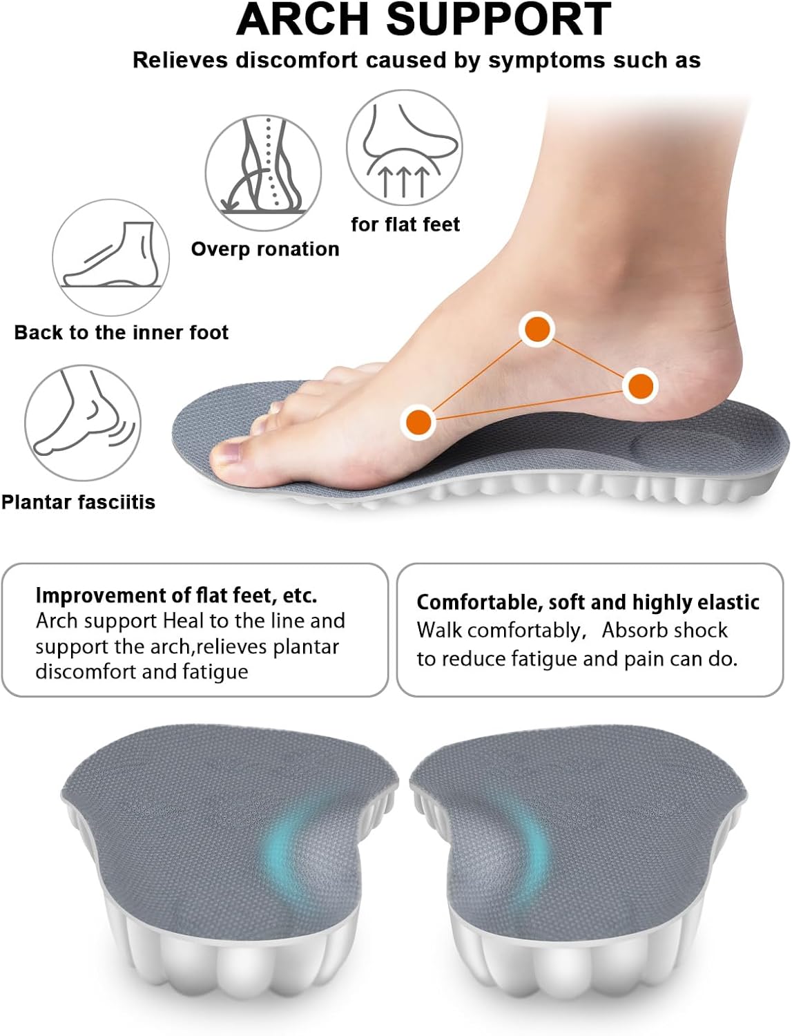 [Giveaway link]4D Insoles Cloud Technology Insole Super Soft, Ultra Comfort Insoles, 4D Sports Shoes Insoles, Acupoint Massage Insole for Foot & Joint Support