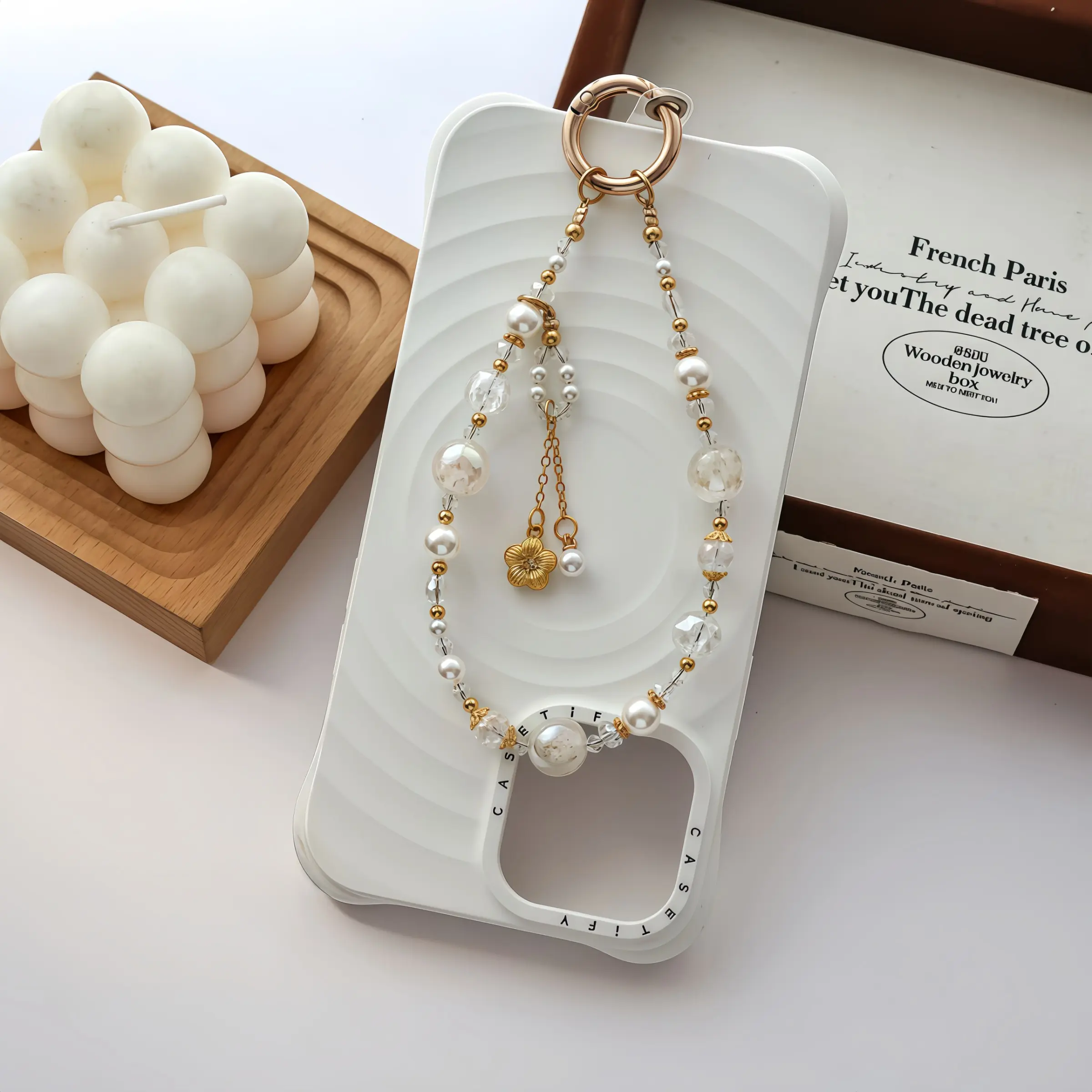 Luxury Phone Charm, Cell Phone Charms, Crystal Pearl Keychain, Bag Accessory, Pants Decoration, Multi-Scene Anti-Loss, Elegant Design