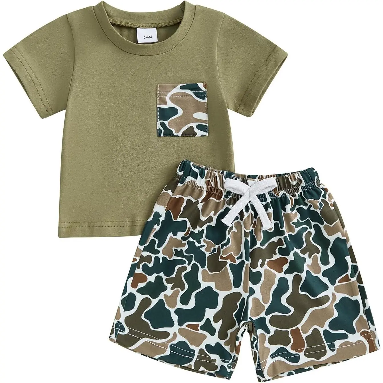 Toddler Baby Boy Summer Clothes Retro Camo Hunting Shirts T-Shirt + Camouflage Shorts Set 6 12 18 24 Months 2T 3T