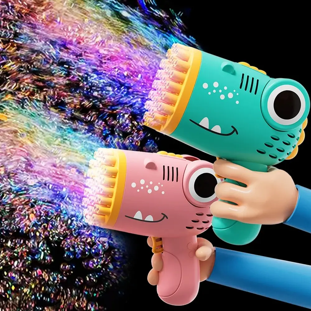 40 Hole Dinosaur Handheld Bubble Machine, Electric Bubble Blaster Outdoor Wedding Party Toy, No Bubble Solution Included