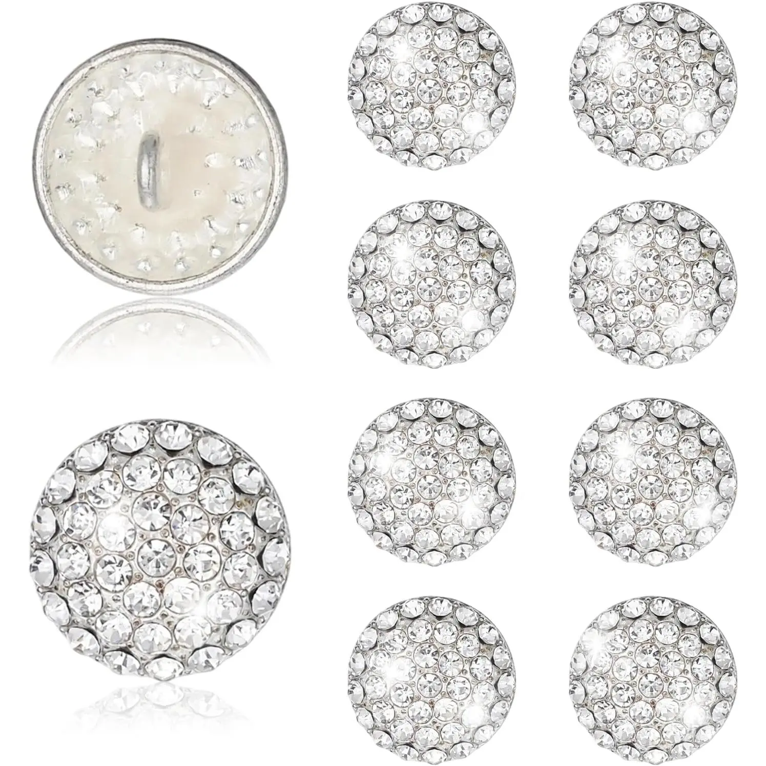 10 count Rhinestone Button,  Sew  Buttons,  Rhinestones Buttons for Clothes, Sewing Wedding Bridal Clothes, DIY Crafts Decorations Supplies