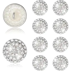 10 count Rhinestone Button,  Sew  Buttons,  Rhinestones Buttons for Clothes, Sewing Wedding Bridal Clothes, DIY Crafts Decorations Supplies