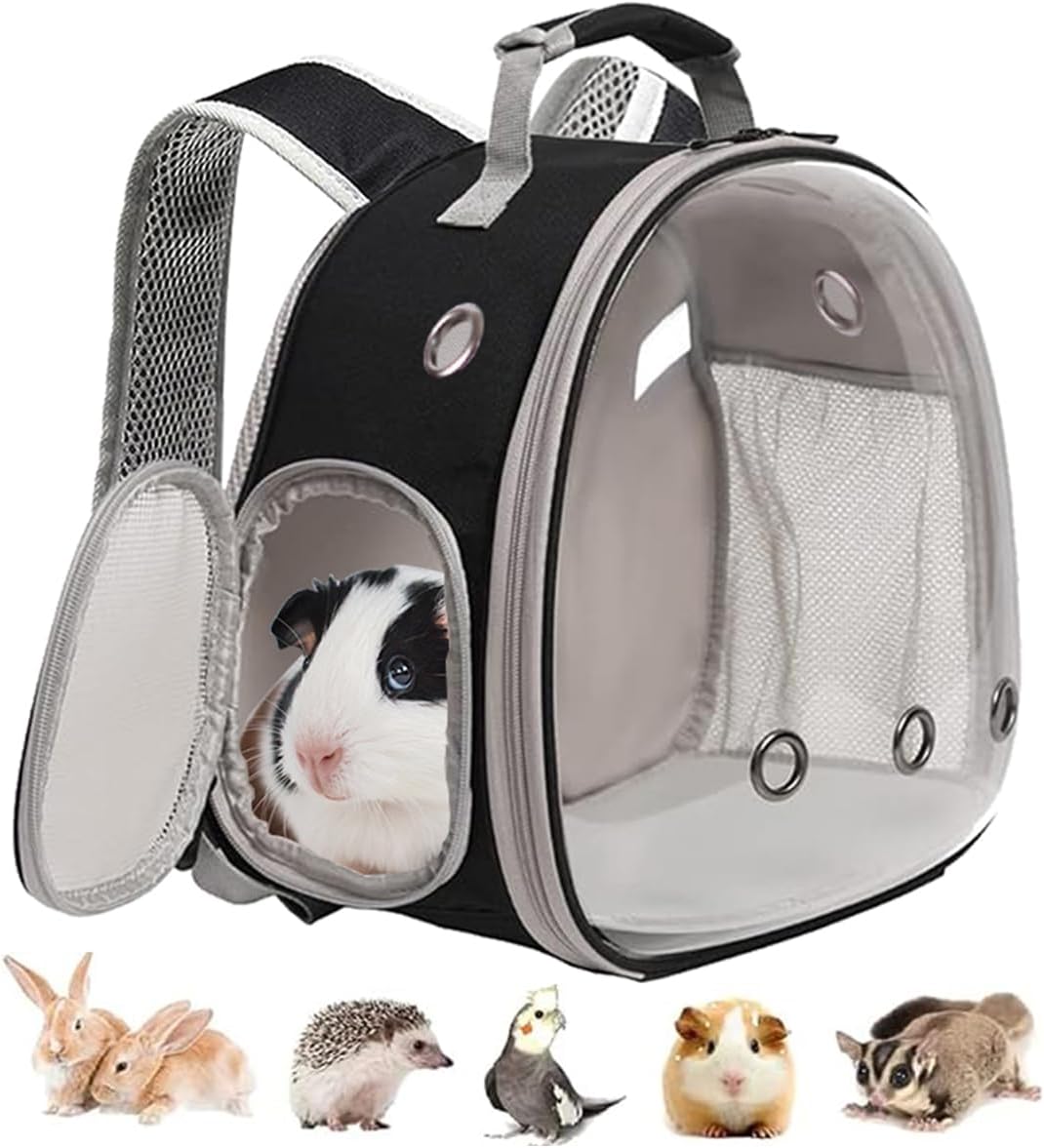 Guinea Pig Backpack, Space Capsule Bubble Window Small Animal Backpack for Guinea Pig, Bird Bunny Rabbit ASTRONAUT REPTILE TRAVEL BACKPACK