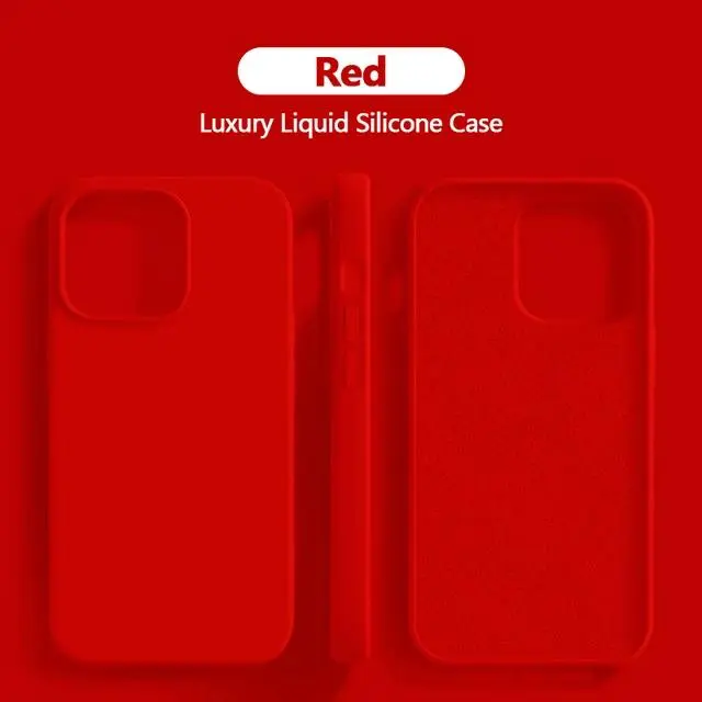 Luxury Liquid Silicone  For iPhone 15 14 13 12 11 Pro Max Soft  For iPhone 12 13 mini X XR XS 8 7 Plus Shockproof Cover  Green prev a purple