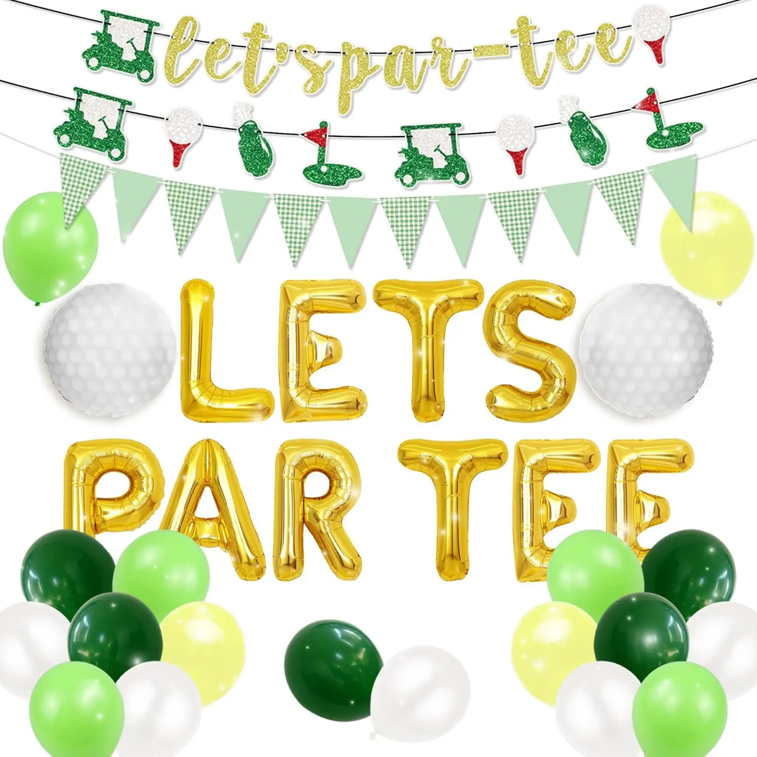Let's Partee Banner Balloons Golf Party Decorations Women Men Sport Golf Themed Retirement Birthday Decor Lets Partee Wedding Party Supplies
