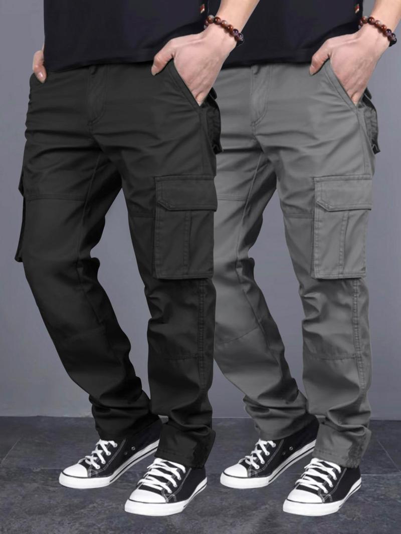 Men's Loose Solid Casual Slant Pocket Drawstring Waist Cargo Pants, Casual Street Straight Leg Trousers for Outdoor Hiking Fishing, Woven Bottoms for All Seasons Pants Men's Loose Solid Casual Slant Pocket Drawstring Waist Cargo Pants, Casual Street Straight Leg Trousers for Outdoor Hiking Fishing, Woven Bottoms for All Seasons Pants