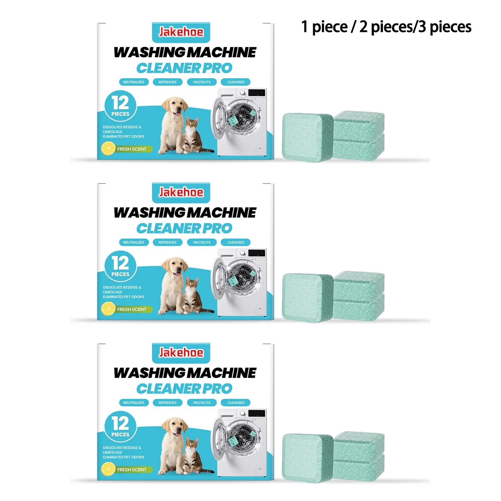 Washing Machine Cleaning Tablets (12 Pieces), Remove Stains, Limescale, Odors, Home Drum Wave Cleaner, Household Laundry Care