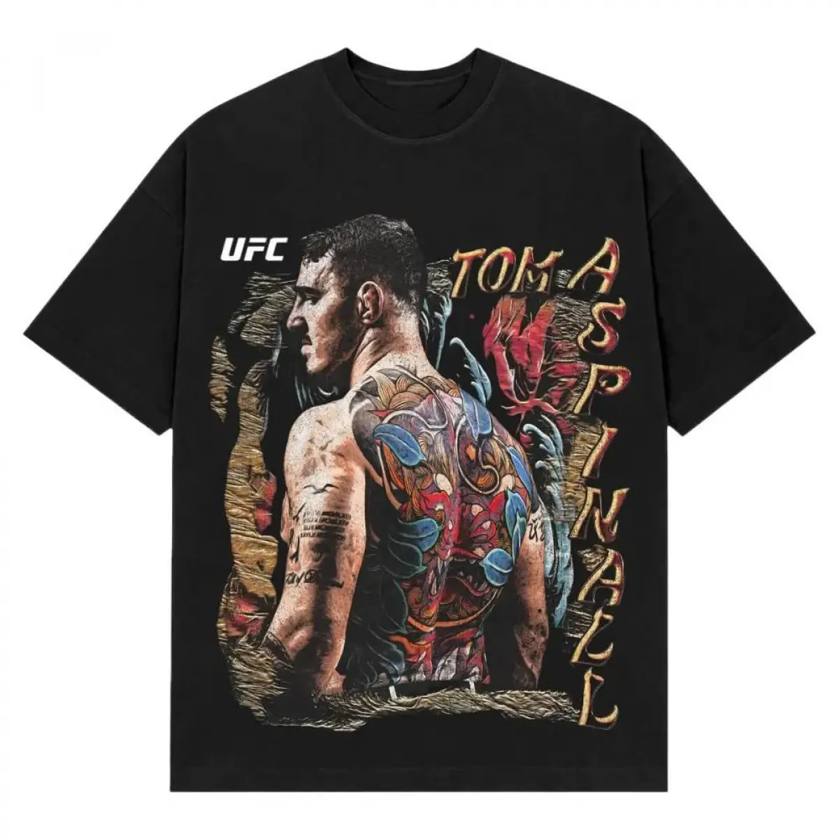 [ 🎉 Sale Up To 50%] Tom Aspinall UFC Graphic T-Shirt, Heavyweight Champion MMA Fighter Tee, MMA Fan T-Shirt, Tom Aspinall Tattoo Art Tee, UFC Heavyweight Division Shirt, Gift for MMA Fans