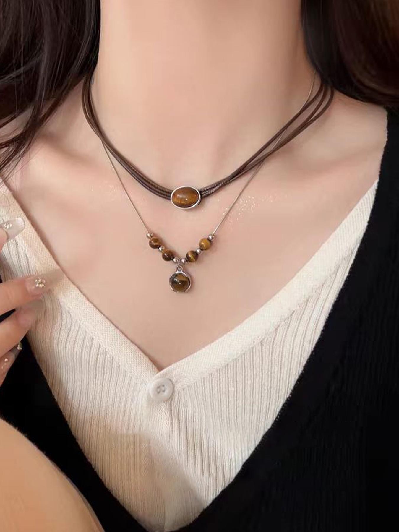 Women's Vintage Statement Necklace, Elegant Necklace, Fashion Jewelry for Party, Daily Clothing Decor, Trendy All-match & Exquisite Jewelry for Birthday Gift