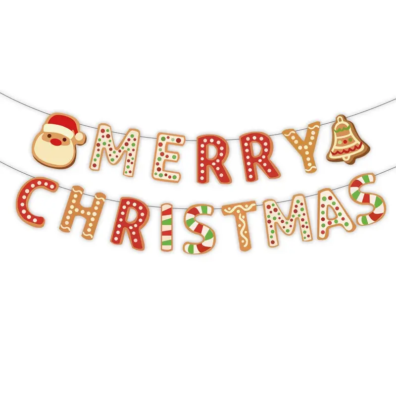 Christmas Merry Christmas letter flag  Christmas-themed party paper background banner