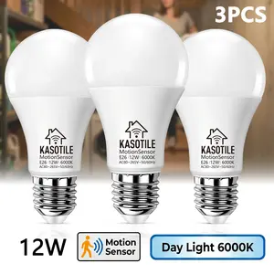 Kasotile Radar Motion Sensor LED Bulb 12w Light, Energy Efficient, Ideal for Garage, Stairs, Porch, Closet, No Manual Switching