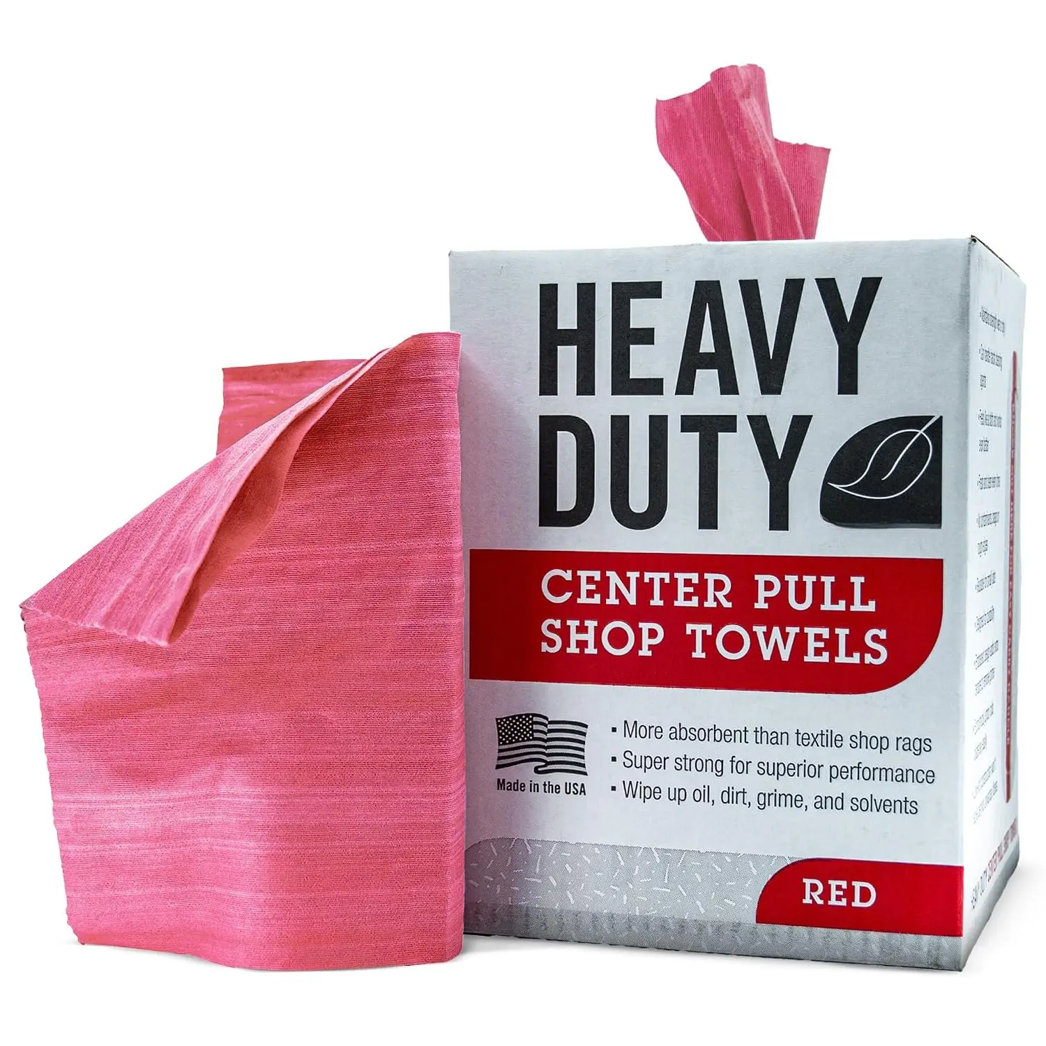 Towel Heavy Duty Center Pull Shop Towel Rags for Cleaning- (1 Box of 160 Sheets) Disposable Cleaning Towels - 9 x 12 inches - FT800 (Red)