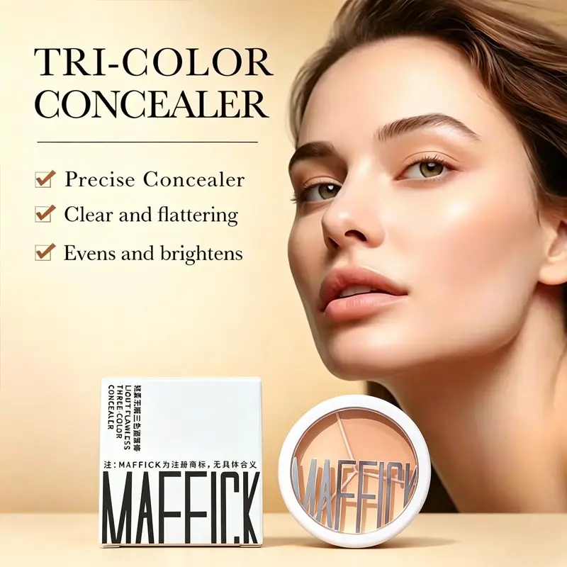 Compact 3-color Concealer Palette Portable Size for On-the-go Touch-up Buildable Coverage Natural Finish Daily Makeup Essential