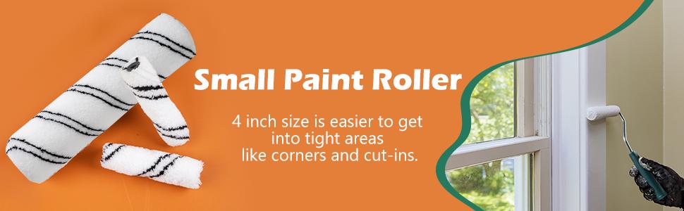 60 Pack 4 Inch Microfiber Paint Roller Covers with 2pcs Anti Rust Metal Roller Frames, Professional Grade Painting Tools for Walls, Ceilings, Furniture