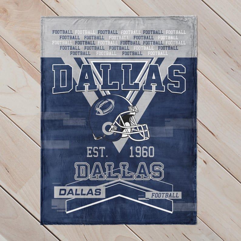 Dallas Football Vintage Style Personalized Blanket, Dallas Football Blanket, Cowboy Blanket, Dallas Blanket, Dallas Fans Gift280gsm