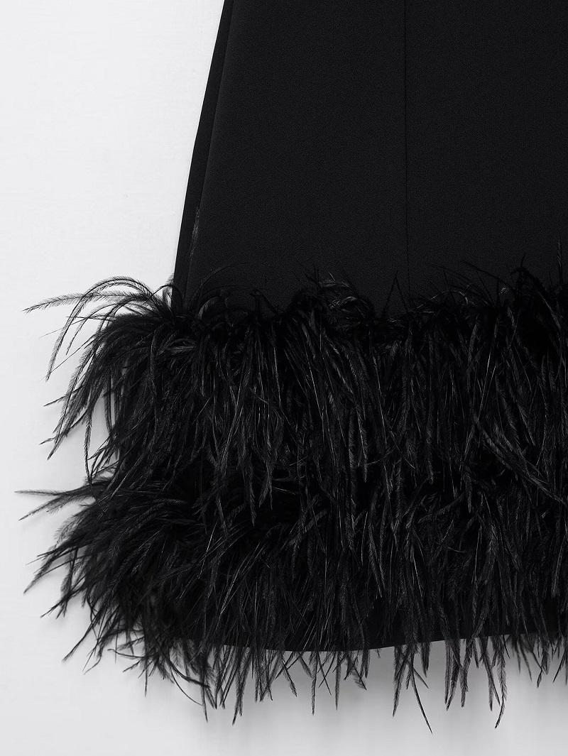 Feather Mini Dress Women Black Sleeveless Corset Dress Woman off Shoulder Party Dresses for Women Luxury Short Dresses