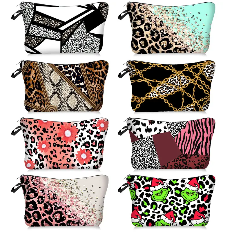 Fashion Women Animal Pattern Makeup Bag Handbag Portable Multipurpose Toiletry Storage Pouch Travel Cosmetic Organizer