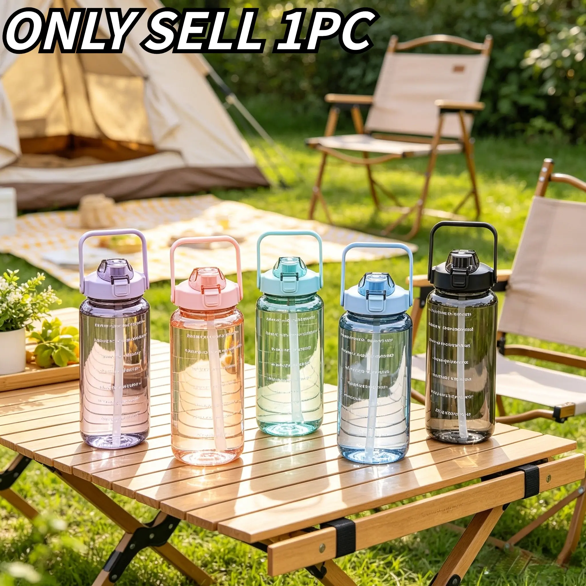 2000ML Large Capacity Sports Water Bottle with Straw, Portable Hydration Cup for Home, Outdoor, Gym, Office, Perfect Gift, Travel Water Bottle
